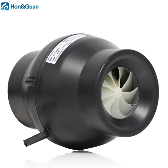 Customization High Airflow 4 Inch Plastic Axial Flow Ec Motor Centrifugal Plastic Smoke Emission Inline Duct Fan