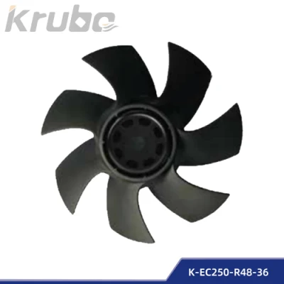 250mm 2500rpm 48V Ec Axial Flow Fan for Refrigeration (K-EC250-R48-36)