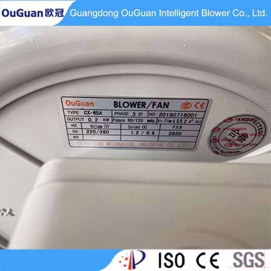 200W MID-Pressure Small Power Centrifugal Blower (CX-65A)